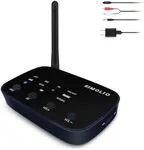 SIMOLIO JH-211 Long Range Bluetooth Receiver for Home Stereo w/ EQ & VOL Control, aptX Low Latency, aptX HD Bluetooth 5.0 Adapter Stereo Receiver for Music Streaming System with 3.5mm/RCA/Optical