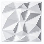 Art3d Decorative 3D Wall Panels in Diamond Design, 12"x12" Matt White (33 Pack)