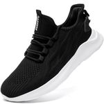 ZMBCYG Womens Running Shoes Slip On Casual Walking Sport Lace Up Gym Tennis Sneakers Lightweight Breathable Black,Women,Size8