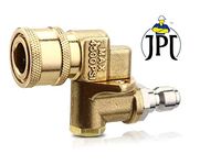 JPT HEAVY DUTY 90 DEGREE NOZZLE/SWIVEL COUPLER FOR PRESSURE WASHERS, Stainless Steel;Brass