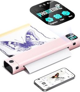 Phomemo M08F Plus Tattoo Stencil Printer with Touchscreen, Bluetooth Tattoo Printer Machine with 10pcs Transfer Paper, Compatible with Phone, Tablet, PC, Tattoo Supplies for Professionals, Pink