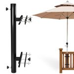 Emeroll Patio Umbrella Holder Mount,Outdoor Umbrella Base and Bracket for Deck Railing,Attaches to Railing Maximizing Patio Space and Shade