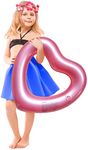 Kid Heart Float,Kids Heart Pool Floats, Water Fun Beach Party Toys for Kids，Birthday Scene Layout Props.（18 in, Rose Gold）