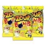 Zour Bomb Lemon - Pack Of 3 (110 Gram Each), Sour Candy In Lemon Flavor Combo Pack, Product Of Thailand || Share With Friends & Family