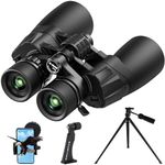 10-30x50 Zoom Binoculars for Adults High Powered Binoculars with Phone Adapter, Tripod, Waterproof - for Adults Bird Watching, Hunting, Traveling, Hunting,Concerts,Clear Low Light Vision at Night