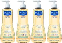 Mustela Cleansing Oil 500ml - Pack of 4 | Gentle Daily Body Wash for Dry & Eczema-Prone Skin | Nourishing Bath Oil for Babies, Children & Adults | Tear-Free, Hypoallergenic, Dermatologist Tested