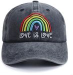 Lgbtq Accessories for Women Men, Love is Love Rainbow Gay Pride Stuff Hat, Adjustable Cotton Embroidery LGBT Baseball Cap, Lesbian Gifts for Girlfriend Boyfriend on Birthday Valentines'Day Anniversary