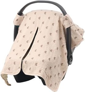 2-in-1 Baby Car Seat Cover, Baby Car Seat Canopy, Mom Nursing Cover,Easy to Install Shield,Multi-Purpose | Winter Warm & Summer Shade Use (Brown)