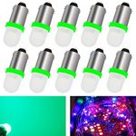 Pinball Machine Light Coin Display Bulb Pachinko Game Machine Bulb AC/DC 6V 6.3V T11 756 1893 1847 BA9S Led Bulb Replacement for Toy Car Lights,Non-Polarity,Frosted Lenses, (Pack of 10 Green)