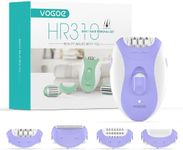 VOGOE Epilator for Women-Cordless Epilators Hair Removal for Women, 4-in-1 Electric Razor Hair Remover, 2 Speeds & 21 Tweezers for Face Legs Arms Armpit Bikini, Purple HR310