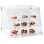 VIVO 3 Tray Acrylic Display Case, 53cm x 43cm x 41cm, 3 Tier Commercial Countertop Pastry Display with Rear Door Access and Removable Shelves (CANDY-DSPY3)