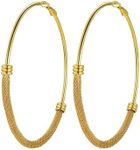 PROSTEEL Hoop Earrings for Women Large Stylish Big Hoops Hypoallergenic 316L Stainless Steel for Women Ladies Gold Plated 80mm With Gift Box