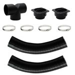 Diesel Heater Set, Yeelua 75mm Car Auto Heater Pipe Ducting T/Y Branch Warm Air Outlet Vent 2pcs 75mm Mushroom Head Tuyere + 4 Clips(75mm-T-Black)