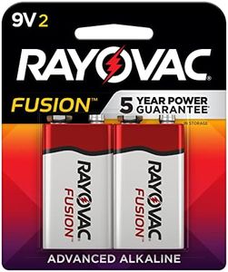 Rayovac Fusion 9V Batteries (2 Pack), Alkaline 9 Volt Batteries