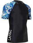 LAFROI Men's Short Sleeve UPF 50+ Baselayer Skins Compression Rash Guard (Asym Fantasy, XL)