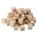 Navaris Wooden Blocks, Set of 50 - Durable, Easy to Craft Small Wood Cubes - Each Customisable Block Made Of Pinewood - Ideal for 3D Puzzles, Stamps, Pyrography and More