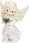 Precious Moments Memorial Angel with Heart | Forever in My Heart Angel Memorial Bisque Porcelain/Metal Figurine | Condolence Gift | Hand-Painted