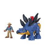 Fisher-Price Imaginext Jurassic World Dominion Stegosaurus Dinosaur & Dr. Alan Grant, 3-Piece Poseable Figure Set for Preschool Kids Ages 3 and Up