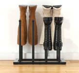 Urban Deco Free Standing Shoe Racks, Boot Organizer for Tall Boots, Black Metal Boot Rack Fit for 4 Pairs, Shoe Organizer for Dorm Room, Entryway (Black-4 pairs)