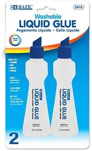BAZIC Products Washable Stationery Clear Glue Pen 2.7 Oz. (80 mL), Liquid Clear Glues Adhesive, for Art Crafts Project for School Home (2/Pack), 24-Pack