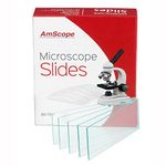 AmScope BS-72P 72 Pre-Cleaned Blank Microscope Slides With Ground Edges