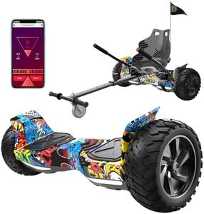 RCB Hoverboard and Kart Bundle for Kids with Hoverkart Set，SUV Hoverboard with APP Control, All Terrain 8.5 '' Hummer with Bluetooth for Self-Balanced Hoverboards, Gift for Kid and Adult
