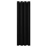 Deconovo Blackout Curtain Material Curtain Eyelet Blackout Thermal Insulated Ring Top Curtain for Bedroom 52"x 63" Black 1 PANEL