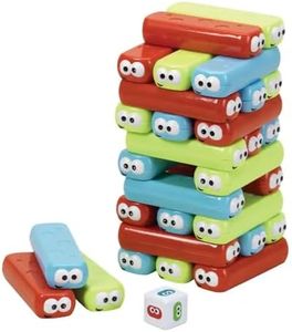 Bits and Pieces Happy Stackers Game, Colorful Tower Stack Game - Easy to Play Stacking Toy for Kids and Family, Pre-School Daycare Center Toys for Ages 3 and Up, 2-4 Players