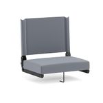 Flash Furniture Grandstand Comfort Seats by Flash - 500 lb. Rated Lightweight Stadium Chair with Handle & Ultra-Padded Seat, Gray