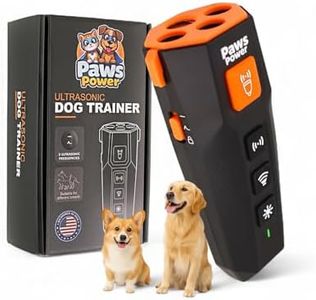 Paws Power Dog Bark Deterrent Devices for Own or Neighbor’s Dog, Ultrasonic Anti Barking Device for Dogs with 6 Modes, 25–30Hz Frequency, Rechargeable, Safe Dog Training Tool for Indoor Outdoor Use