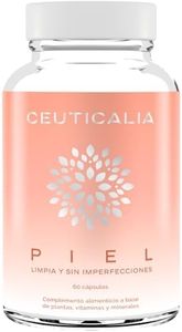 Suplemento para la Cara y la Piel - Anti Puntos Negros, Acné, Piel Grasa y Seca, Granos, Manchas - Hombres, Mujeres - Zinc, Vitamina A, Ortiga, Bardana, Cola de Caballo - 60 Cápsulas, 30 Días