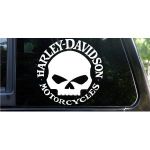 (2x) 9" Harley Davidson Willie G Skull with text Sticker Vinyl Decals Die Cut Logo