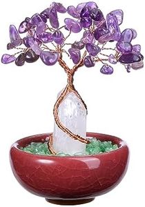 PESOENTH Amethyst Tree of Life Crystal Tree Purple Tree Crystals Gifts Money Tree Dcorations Home Healing Stones Gemstone Tree Feng Shui Decor Room Office Desk Spiritual Gifts Christmas