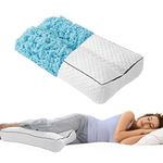 MABOZOO Shredded Memory Foam Knee Pillow for Side Sleepers,Leg Pillow for Side Sleeping, Leg Elevation Pillow,Between & Under Knee Pillow for Side Sleepers,Spine Alignment,Ankle or Pregnancy Support