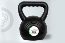 APPROX Long Lasting PVC Premium Kettlebell for Weightlifting | Gym Equipment for Full Body Workout | Weight Loss & Strength Training | Heavy Lifting for Men and Women | Home Gym | Color-Black (8KG)