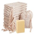 15 Pack Soap Bag, TACYKIBD Exfoliating Natural Sisal Bar Soap Pouch with Drawstring, Soft Soap Saver Bag for Exfoliating Foaming Drying The Soap for Message Peeling Bath Shower Scrubber Use