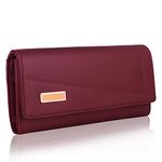 ALSU Women's Maroon Wallet Hand Clutch | Phone Pocket | 4 Card Pockets (arf-003mar)