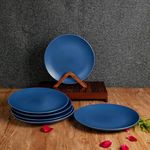 ARTYSTA 'Pastel Blue' Matt Blue Ceramic Dinner Plate Set of 6, Dinnerware Plate for Home and Kitchen, 10 Inch Ceramic Full Plate Microwave and Dishwasher Safe