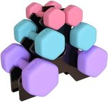 CANMALCHI Hex Dumbbells Set of 6 with Storage Stand, Hand Weights Set for Exercise, Cardio, Strength Training at Home Gym, 2 x 1 kg, 2 x 2 kg, 2 x 3 kg, Hand Weights for Women Men Kids Exercise