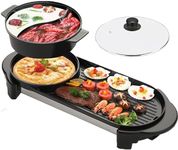 Hot Pot with Grill, Electric Hot Pot 2 in 1 Shabu Shabu Hot Pot Korean BBQ Grill, Removable Hotpot Pot 1200W / Large Capacity Baking Tray, Separate Temperature Control, Electric Grill for 2-12 People