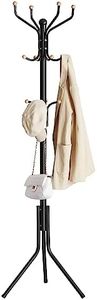 SONGMICS Coat Rack Freestanding, Metal Coat Rack Stand with 12 Hooks and 3 Legs, Coat Tree, Holds Clothes, Hats, and Bags, for Entryway, Living Room, Bedroom, Classic Black URCR018B01