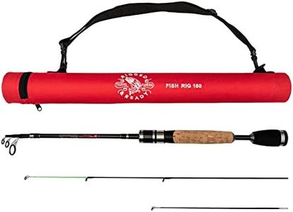 Rigged and Ready Super-Light Telescopic Travel Fishing Rod Tele Spin Pole 180cm (5’ 11”) +160cm (5’ 4”) Lengths 2 Tips cast Weights 0-15 (1/3), 10-30g (2/3oz). Fish Rig 180