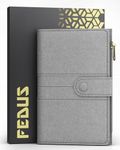 FEDUS Premium Passport Holder for Men, Passport Holder for Women Passport Cover Case Wallet with Card Holder, ID Card, Ticket,Boarding Pass Slots RFID Protected Travel Accessories Organiser Grey