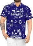 LA LEELA Men's Hawaiian Shirt Summe