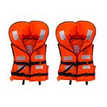 Robustt Life Jacket (Pack of 2) Polyster Fabric with EPE Foam for Adult Safety Jacket Along with Whistle for Swimming, Boating, Floating- Weight Capacity Upto 125 Kg