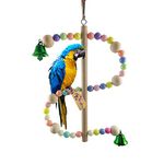 Western Era Playful Natural Wooden Bead Swing Toy for Birds