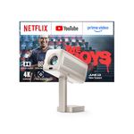 Smart Mini Projector 4k [Netflix Included & 1800 ANSI] VOPLLS TOF Auto Focus & Keystone Dolby Audio Projector for Bedroom, Full HD 1080P WiFi6 Bluetooth Home Movie Outdoor Portable Projectors
