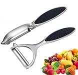 Leaflai Potato Peeler Vegetable Peelers Include Orange Citrus Peelers, Ergonomic Non-Slip Handle & Sharp Blade Stainless Steel Y & I Shapes Swivel Peeler for Fruit Carrot Eggplant Cucumber(Silver)
