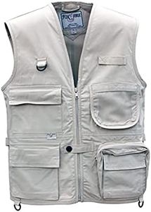 Foxfire Kid's Cargo Explorer Vest for Outdoor, Adventure, Safari and Travel Wear with Pockets, Cotton, Stone, Medium