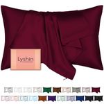 Mulberry Silk Pillow Cases Standard Size with Hidden Zipper, Ultra Smooth and Soft Breathable Cooling Silk Satin Pillowcase for Hair and Skin, Gifts for Women Men (Burgundy Red, 20x26 Inches, 1 Pack)